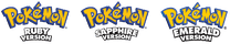 Pokémon Ruby, Pokémon Sapphire, and Pokémon Emerald